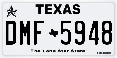TX license plate DMF5948