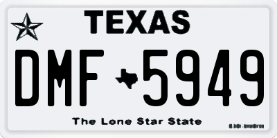 TX license plate DMF5949