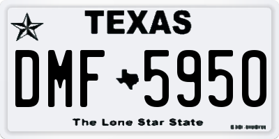 TX license plate DMF5950