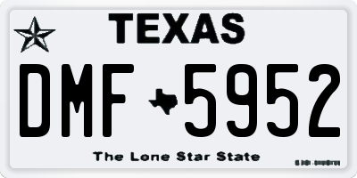 TX license plate DMF5952