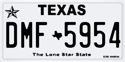 TX license plate DMF5954