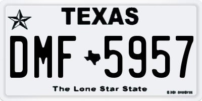 TX license plate DMF5957