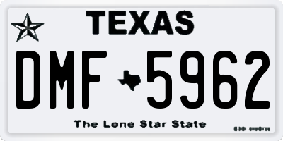 TX license plate DMF5962
