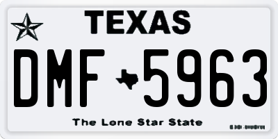 TX license plate DMF5963