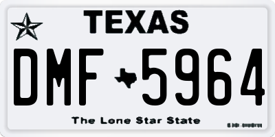 TX license plate DMF5964