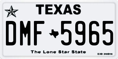 TX license plate DMF5965