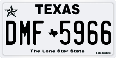 TX license plate DMF5966