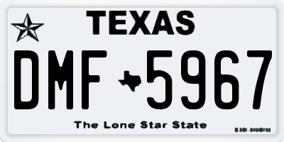 TX license plate DMF5967