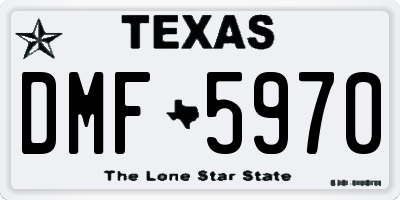 TX license plate DMF5970