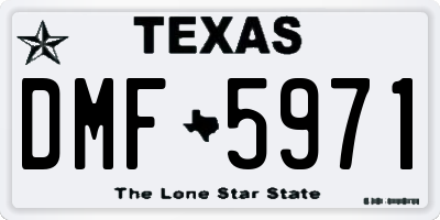 TX license plate DMF5971