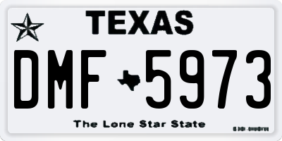 TX license plate DMF5973