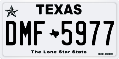 TX license plate DMF5977