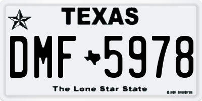 TX license plate DMF5978