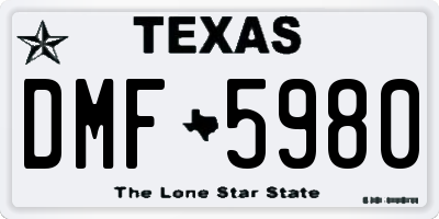 TX license plate DMF5980