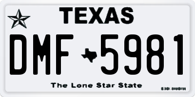 TX license plate DMF5981