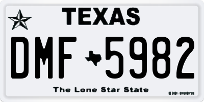TX license plate DMF5982