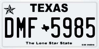 TX license plate DMF5985