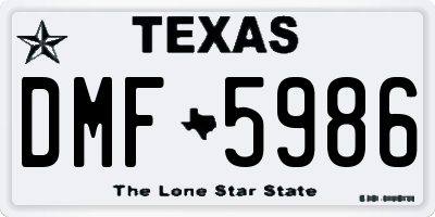 TX license plate DMF5986