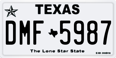 TX license plate DMF5987