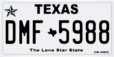 TX license plate DMF5988