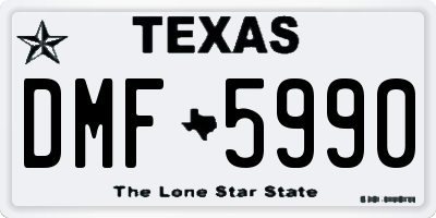 TX license plate DMF5990