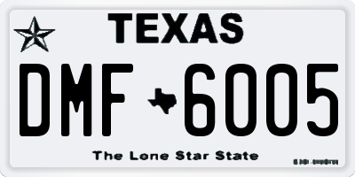 TX license plate DMF6005