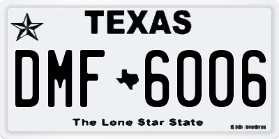TX license plate DMF6006