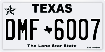TX license plate DMF6007