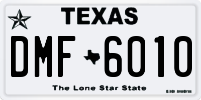 TX license plate DMF6010