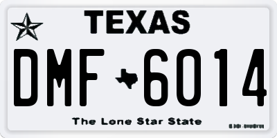 TX license plate DMF6014