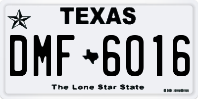 TX license plate DMF6016