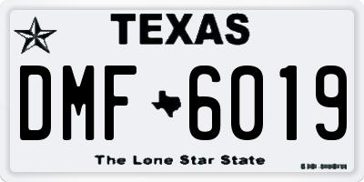 TX license plate DMF6019