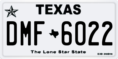 TX license plate DMF6022