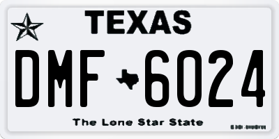 TX license plate DMF6024