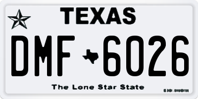 TX license plate DMF6026