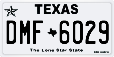 TX license plate DMF6029