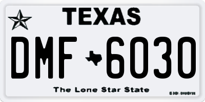 TX license plate DMF6030