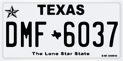TX license plate DMF6037