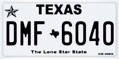 TX license plate DMF6040