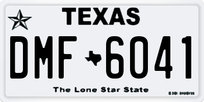 TX license plate DMF6041
