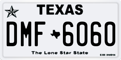 TX license plate DMF6060