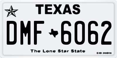TX license plate DMF6062