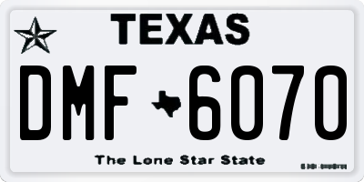 TX license plate DMF6070