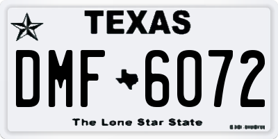 TX license plate DMF6072