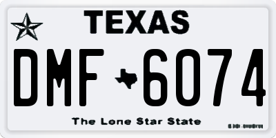 TX license plate DMF6074