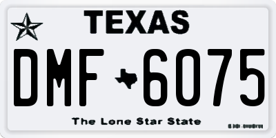 TX license plate DMF6075