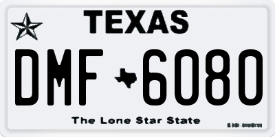 TX license plate DMF6080