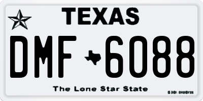 TX license plate DMF6088
