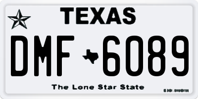 TX license plate DMF6089
