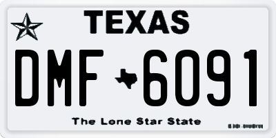 TX license plate DMF6091